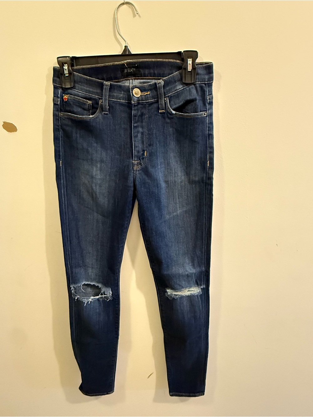 Hudson Jeans Dark Blue Distressed Skinny Jeans